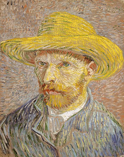 Self-Portrait with a Straw Hat by Vincent van Gogh